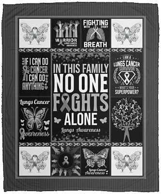 Lungs Blanket, White, Cozy Plush Fleece Blanket - 50x60