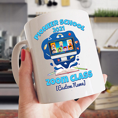 Alternative view of Personalized Pioneer School 2021 Zoom Class Ceramic Coffee Mug - Water Bottle - Color Changing Mug