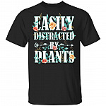 Easily Distracted By Plants T-Shirt, Black, Unisex T-Shirt