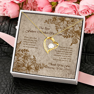To The Best Future Mother In Law Thank You For Sharing You Son Forever Love Pendant Necklace
