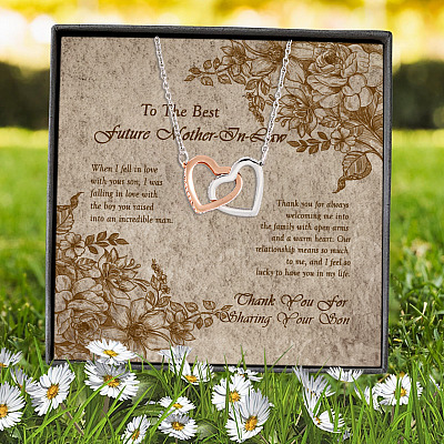 To The Best Future Mother In Law Thank You For Sharing You Son Interlocking Hearts Pendant Necklace