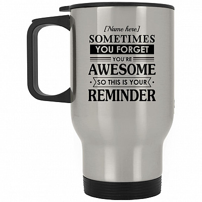 14 oz. Silver Travel Mug