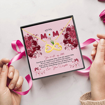 Alternative view of To My Mom You See All Say Little Sacrifice All Complain Little Mothers Day Infinity Heart Pendant Necklace