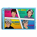 Pop Art Be Strong Be Brave Be Humble Be Badass Gold Girl Wrapped Framed Canvas Prints - Unframed Poster, White, 0.75'' Framed Canvas