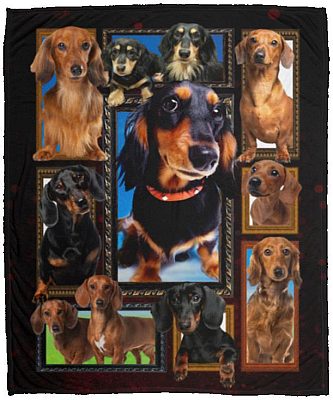 Dachshund Mink Blanket, White, Cozy Plush Fleece Blanket - 50x60