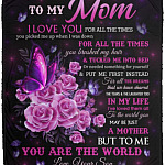 To My Mom Mink Blanket From Son tím, White, Cozy Plush Fleece Blanket - 50x60 To My Mom Mink Blanket From Son tím, White, Cozy Plush Fleece Blanket - 50x60