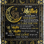 To My Mom Mink Blanket From Son vàng, White, Cozy Plush Fleece Blanket - 50x60