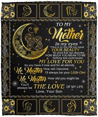 To My Mom Mink Blanket From Son vàng, White, Cozy Plush Fleece Blanket - 50x60