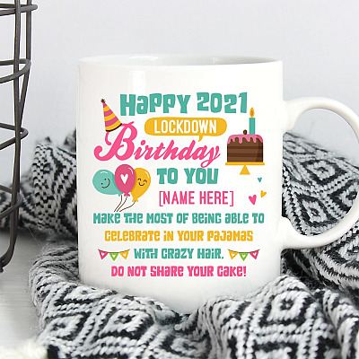 Alternative view of Personalized Happy 2021 Lockdown Birthday To You Coffee Mug - Beer Stein - Water Bottle - Color Changing Mug