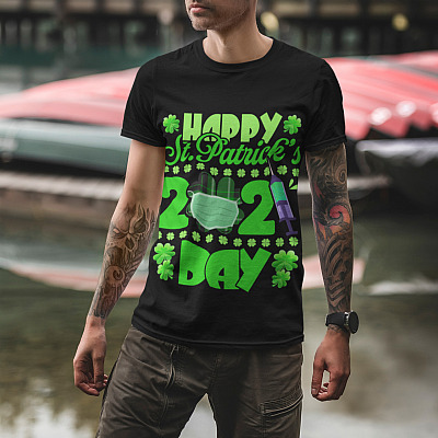 Alternative view of Happy Quarantined St Patrick's Day 2021 T-Shirt