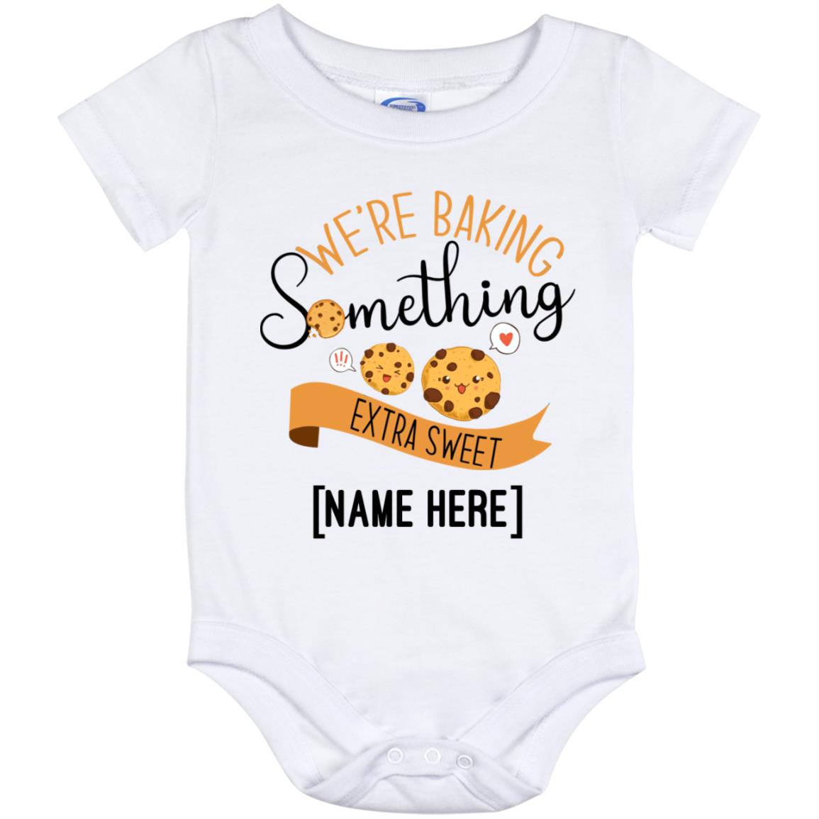 Personalized We Are Expecting a Baby, White, Baby Onesie - 12 Month