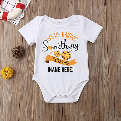 Alternative view of Personalized We Are Expecting a Baby Pregnancy Announcement Baby Onesie - Toddler Baby Infant Bodysuit