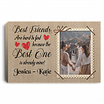 Custom Photo Best Friends Are Hard to Find Framed Canvas Prints - Unframed Poster - Home Decor Wall Art, White, 0.75'' Framed Canvas