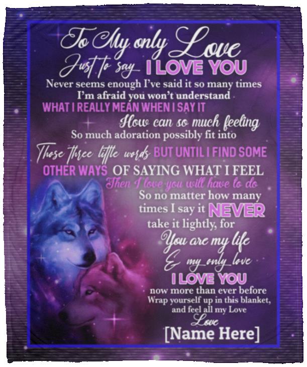 Personalized to My Only Love, White, Cozy Plush Fleece Blanket - 50x60 Personalized to My Only Love, White, Cozy Plush Fleece Blanket - 50x60