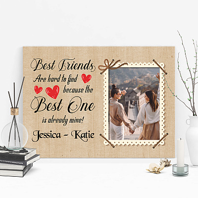 Alternative view of Custom Photo Best Friends Are Hard to Find Framed Canvas Prints - Unframed Poster - Home Decor Wall Art