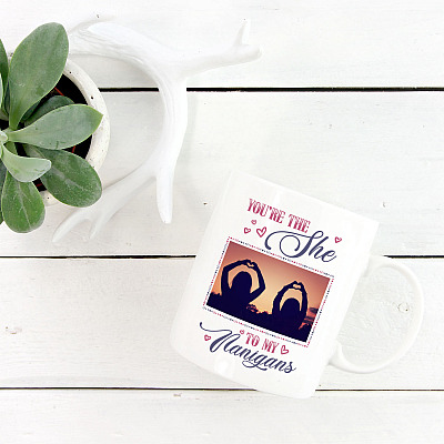 Alternative view of Personalized Photo You're the She To My Nanigans Ceramic Coffee Mug - Beer Stein - Water Bottle