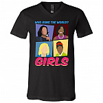 amanda vneck, Black, V-Neck T-Shirt