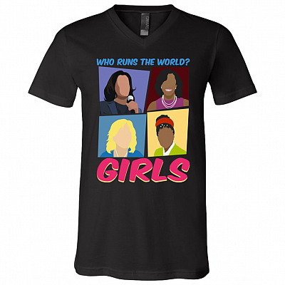 amanda vneck, Black, V-Neck T-Shirt