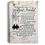 Personalized You Are My Best Friend Wrapped Framed Canvas Prints - Unframed Poster - Home Decor Wall Art, White, 0.75'' Framed Canvas