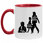 Walk Accent Mug, White/Red, 11 oz. Accent Mug