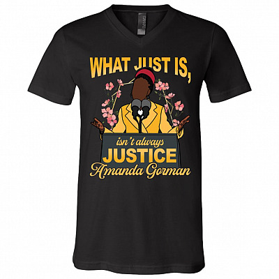 Amanda Gorman T-shirt, Black, V-Neck T-Shirt