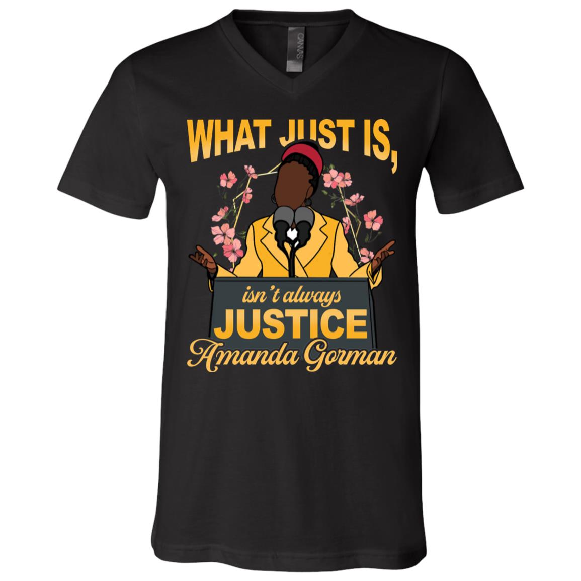 Amanda Gorman T-shirt, Black, V-Neck T-Shirt