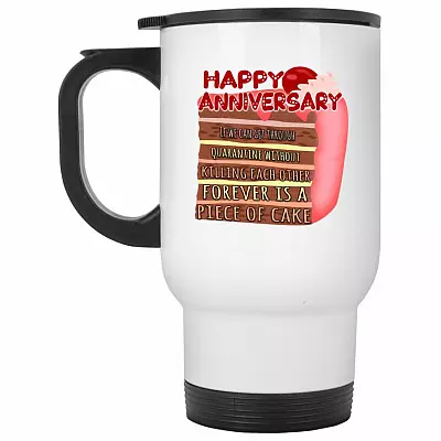 14 oz. White Travel Mug