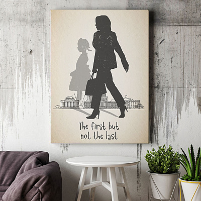 Alternative view of The First But Not The Last Kamala Harris Gallery Wrapped Framed Canvas Prints - Unframed Poster