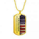 To My Future Husband The Day I Met You I Found My Missing Piece American Flag Dog Tag Pendant Necklace - Dog Tag (Gold Plated)