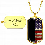 To My Future Husband The Day I Met You I Found My Missing Piece American Flag Dog Tag Pendant Necklace - Dog Tag (Gold Plated)