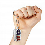 To My Future Husband The Day I Met You I Found My Missing Piece American Flag Dog Tag Pendant Necklace - Dog Tag (Silver)