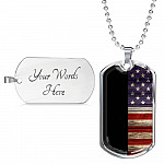 To My Future Husband The Day I Met You I Found My Missing Piece American Flag Dog Tag Pendant Necklace - Dog Tag (Silver)