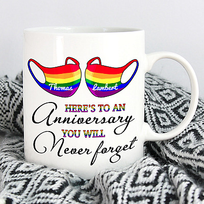 Alternative view of Personalized LGBT Here's To An Anniversary You Will Never Forget Coffee Mug - Beer Stein - Water Bottle