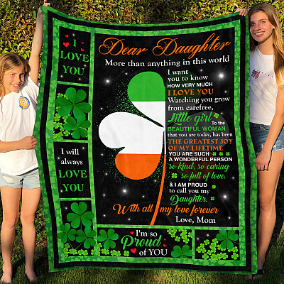 Alternative view of St Patrick Dear Daughter I Will Always Love You Fleece Blanket - Mink Blanket - Woven Blanket