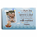 Custom Photo The Pure Joy Seeing You Become A Dad Framed Canvas - Unframed Poster, White, 0.75'' Framed Canvas