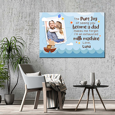 Alternative view of Custom Photo The Pure Joy Seeing You Become A Dad Framed Canvas - Unframed Poster