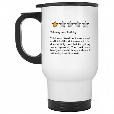 14 oz. White Travel Mug