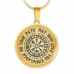 Nordic Vikings May Odin Give You Knowledge On Your Path Circle Pendant Necklace - Norse Mens Necklace Jewelry - Circle Luxury Necklace (Gold Plated) Nordic Vikings May Odin Give You Knowledge On Your Path Circle Pendant Necklace - Norse Mens Necklace Jewelry - Circle Luxury Necklace (Gold Plated)