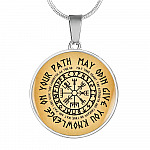 Nordic Vikings May Odin Give You Knowledge On Your Path Circle Pendant Necklace - Norse Mens Necklace Jewelry - Circle Luxury Necklace (Silver) Nordic Vikings May Odin Give You Knowledge On Your Path Circle Pendant Necklace - Norse Mens Necklace Jewelry - Circle Luxury Necklace (Silver)