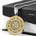 Nordic Vikings May Odin Give You Knowledge On Your Path Circle Pendant Necklace - Norse Mens Necklace Jewelry - Circle Luxury Necklace (Silver) Nordic Vikings May Odin Give You Knowledge On Your Path Circle Pendant Necklace - Norse Mens Necklace Jewelry - Circle Luxury Necklace (Silver)