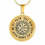 Nordic Vikings May Odin Give Me Knowledge On My Path Circle Pendant Necklace - Norse Mens Necklace Jewelry - Circle Luxury Necklace (Gold Plated) Nordic Vikings May Odin Give Me Knowledge On My Path Circle Pendant Necklace - Norse Mens Necklace Jewelry - Circle Luxury Necklace (Gold Plated)