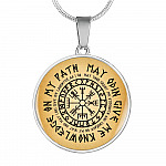 Nordic Vikings May Odin Give Me Knowledge On My Path Circle Pendant Necklace - Norse Mens Necklace Jewelry - Circle Luxury Necklace (Silver) Nordic Vikings May Odin Give Me Knowledge On My Path Circle Pendant Necklace - Norse Mens Necklace Jewelry - Circle Luxury Necklace (Silver)