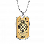 Nordic Vikings May Odin Give Me Knowledge On My Path Dog Tag Pendant Necklace - Norse Mens Necklace Jewelry - Dog Tag (Silver)