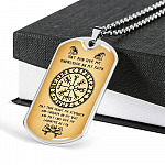 Nordic Vikings May Odin Give Me Knowledge On My Path Dog Tag Pendant Necklace - Norse Mens Necklace Jewelry - Dog Tag (Silver)