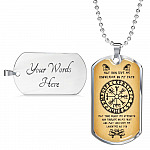 Nordic Vikings May Odin Give Me Knowledge On My Path Dog Tag Pendant Necklace - Norse Mens Necklace Jewelry - Dog Tag (Silver)