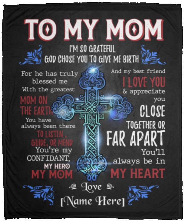 Personalized Christian, White, Cozy Plush Fleece Blanket - 50x60