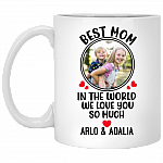 Personalized Custom Photo Best Mom In The World Coffee Mug - Personalized Gift For Mommy - Mother's Day Gift, White, 11 oz. White Mug