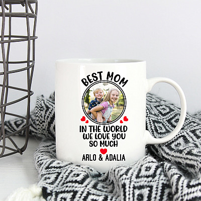 Alternative view of Personalized Custom Photo Best Mom In The World Coffee Mug - Personalized Gift For Mommy - Mother's Day Gift