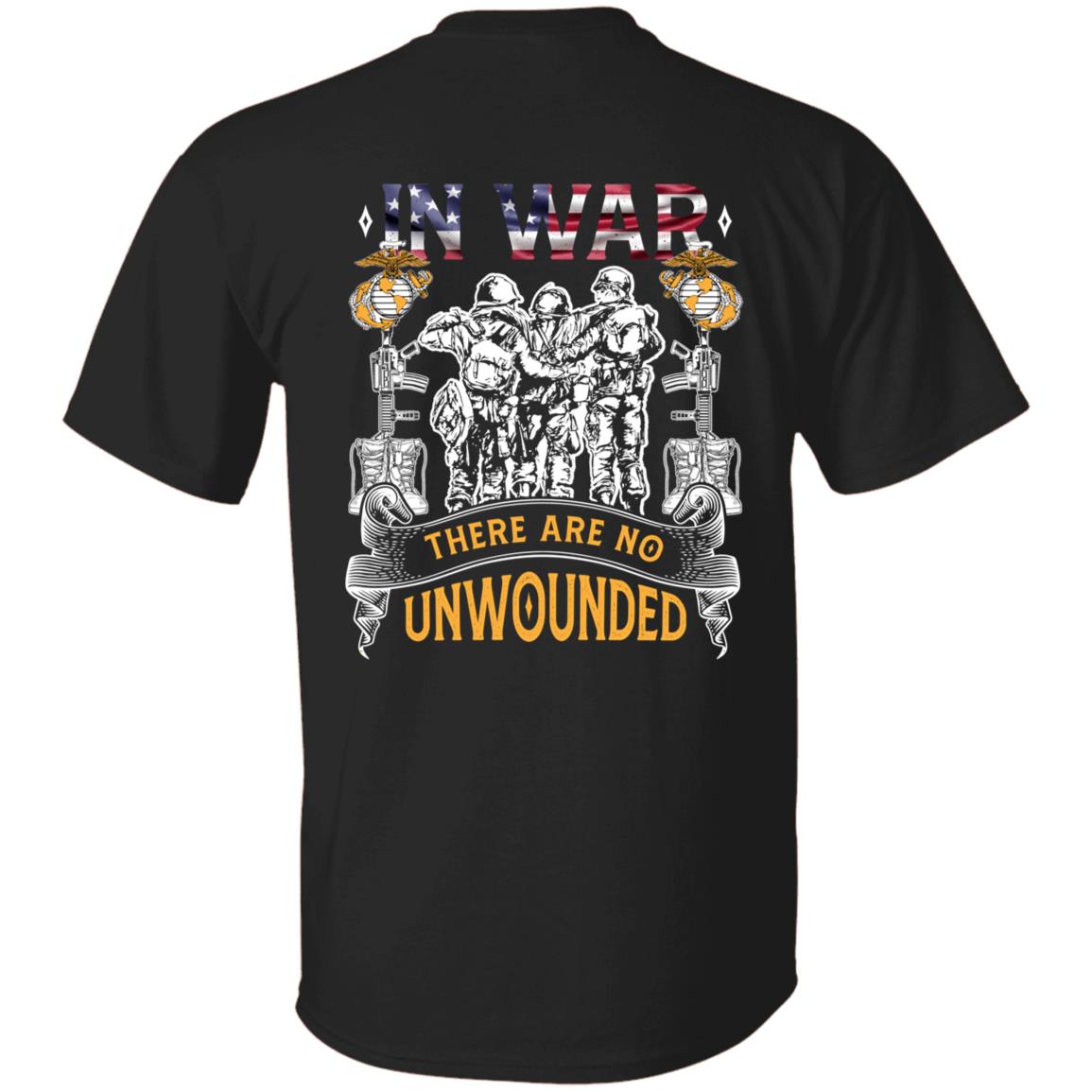 Print On Back In War There Are No Unwounded T-shirt - Veteran USA Shirts, Black, Unisex T-Shirt