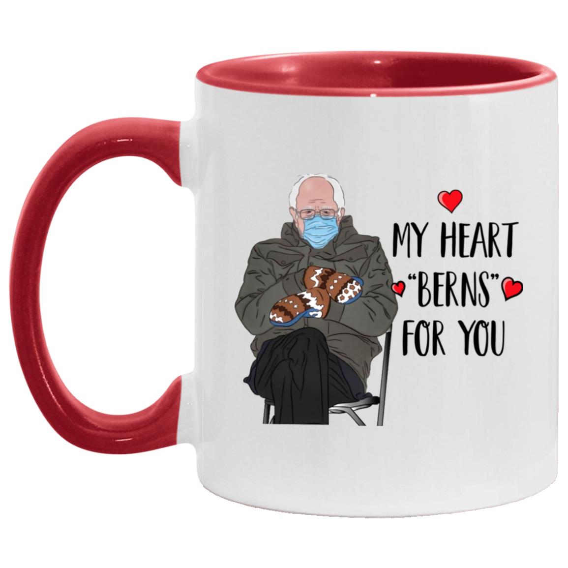 bern accent, White/Red, 11 oz. Accent Mug